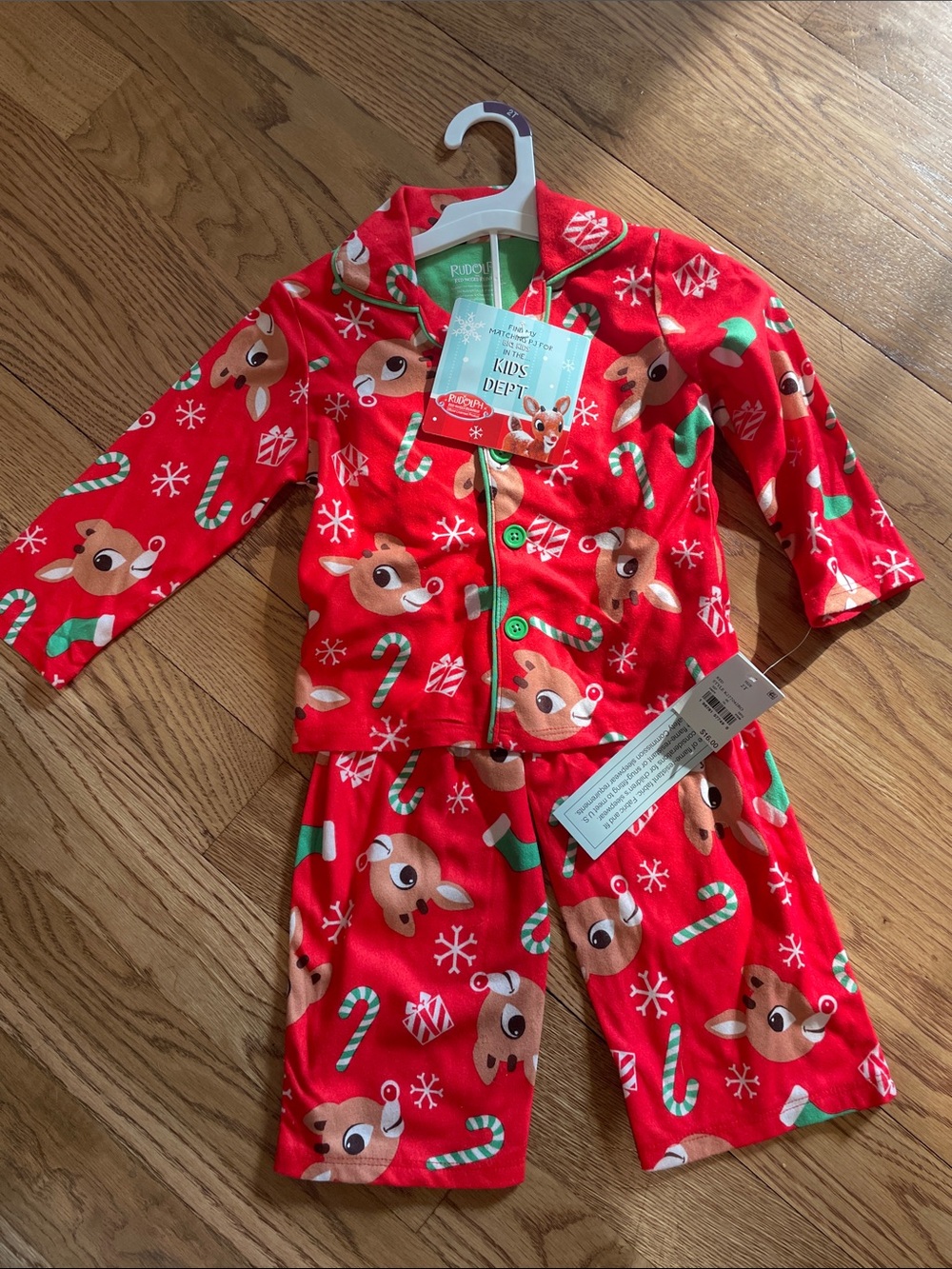 NWT Red Rudolph Reindeer Holiday Pajama Set